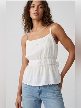 Splendid White Eyelet Embroidered Camisole
